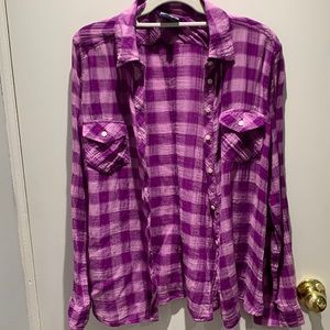 Purple Lightweight Button Down Flannel